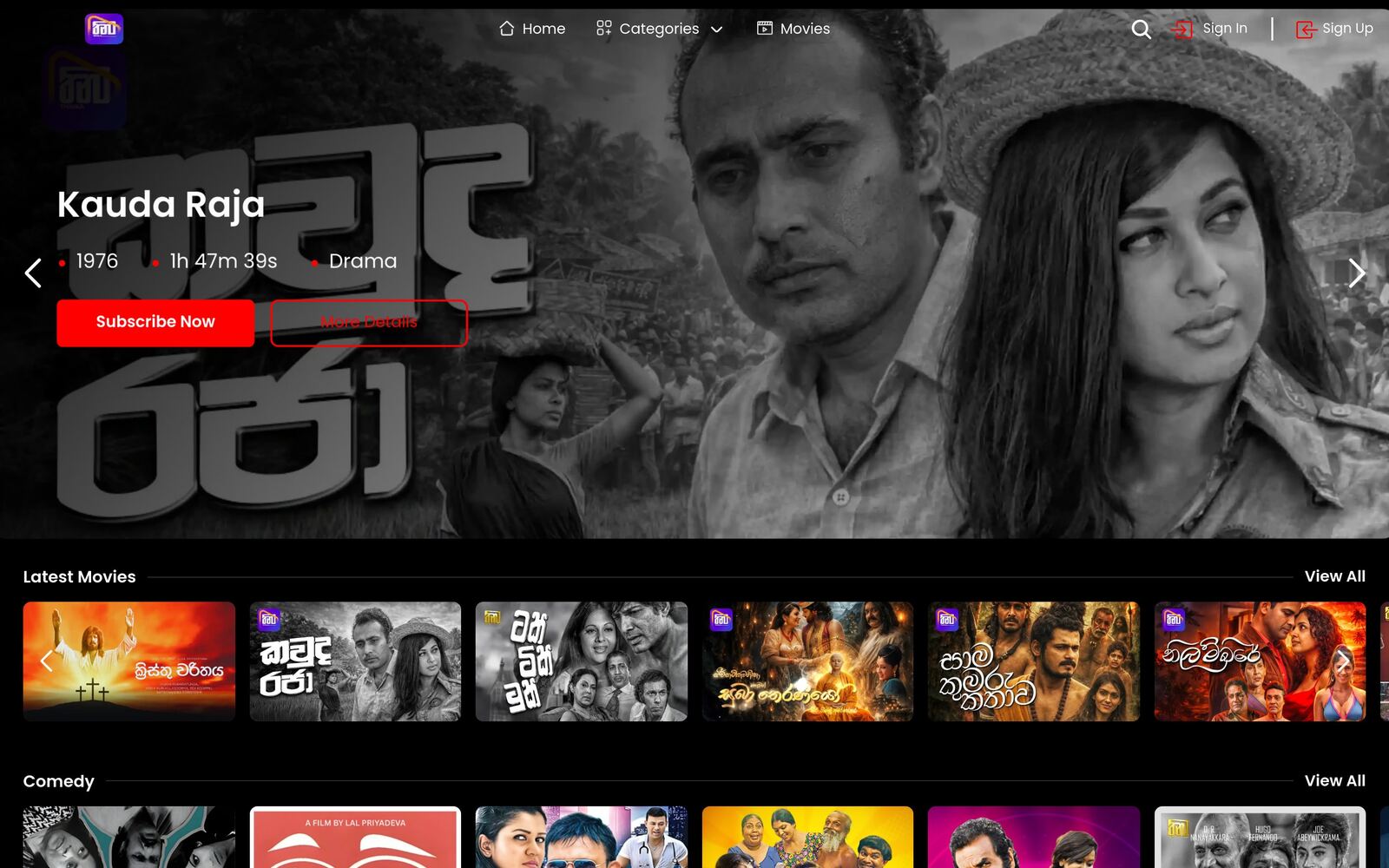 Thina.lk — a live streaming platform built on Flicknexs